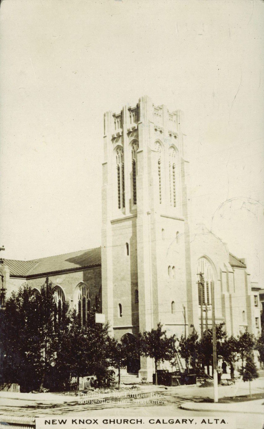Postcard of New Knox Church, Calgary, 1914